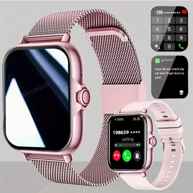 Montre Connectée Tactile à Grand Écran - Rechargeable par USB, Appels/Messages Sans Fil, Modes Sport Multiples, Télécommande et Musique, Bracelet en Acier Inoxydable, Cadeau Idéal pour Famille et Amis, Compatible iPhone et Android