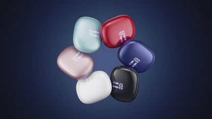 Écouteurs sans fil avec microphone à réduction de bruit, indicateur LED de charge et étui de chargement. Ces écouteurs stéréo basses offrent un audio clair pour les appels, ce qui les rend idéaux pour le sport et les entraînements.