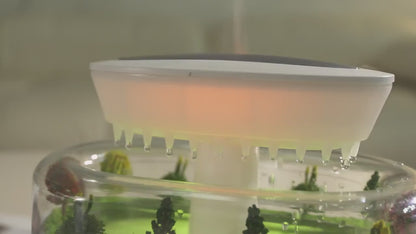 Relaxant Micro Paysage Parfumé avec Huiles Essentielles | Éclairage Dégradé 7 Couleurs, Technologie d'Ondes Sonores, Musique Goutte de Pluie, Décoration d'Intérieur, Machine d'Aromathérapie, Humidificateur - BABIQT