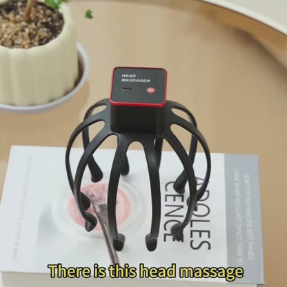 Masseur de cuir chevelu électrique en forme de pieuvre, rechargeable par USB, 3 vitesses réglables, masseur vibrant portable, outil d'expérience de massage ultime, cadeau idéal pour hommes et femmes